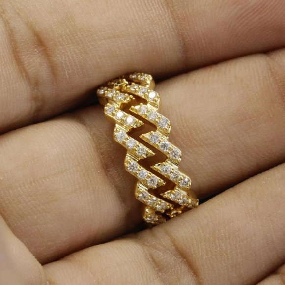 🎀 Eternity 14k Gold Plated Cubic Zirconia Fashion/Party Ring , UNVN12142 - Picture 2 of 5
